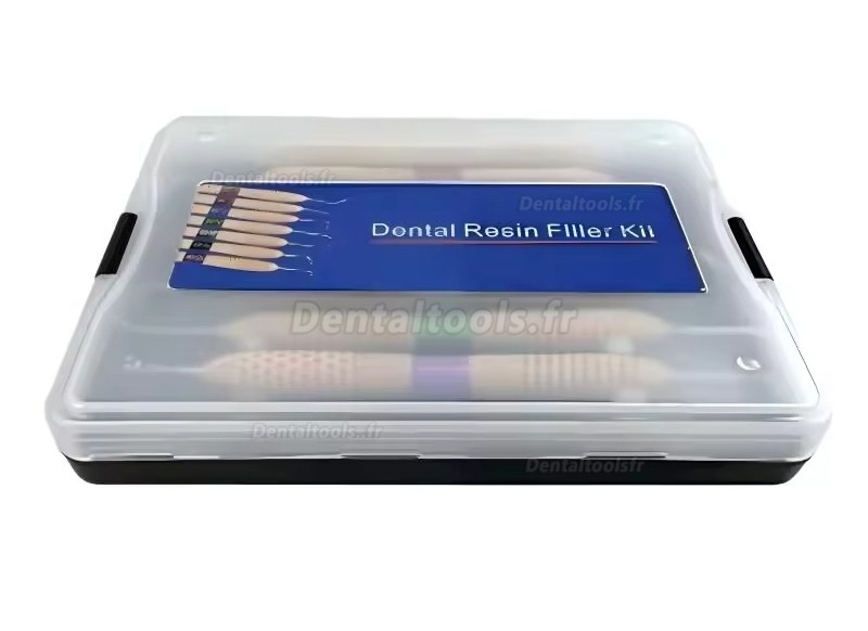 7 pi&egrave;ces kit ergonomique d'instruments de restauration composite dentaire